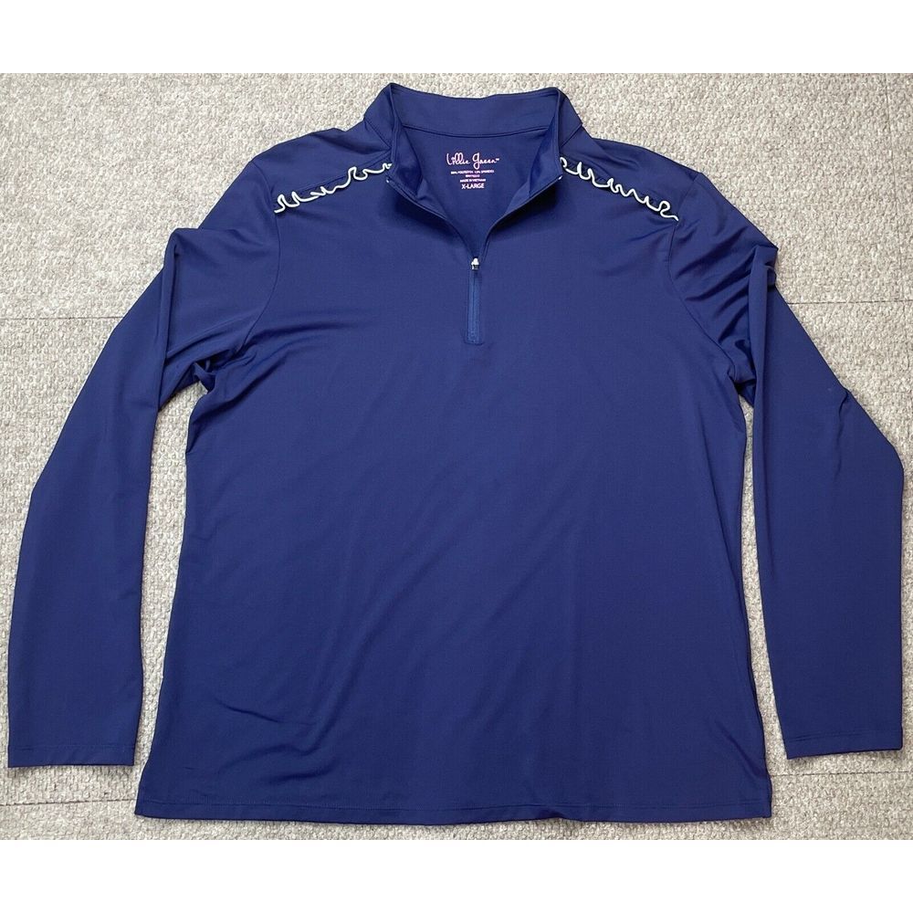Lillie Green Blue Women's 1/4 Zip Long Sleeve Golf Pullover Size XL